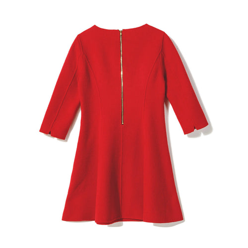 Red Wool Kimono Sleeve Cocktail Dress - Urlazh New York
