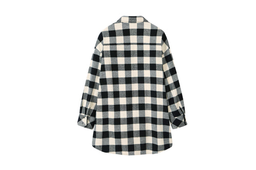 Black Checkered Plaid Flannel Shirt - Urlazh New York