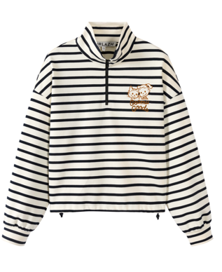 Striped Half-Zip Shirt