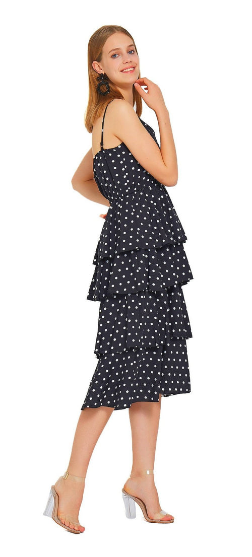 Polka Dot Ruffle Sundress - Urlazh New York