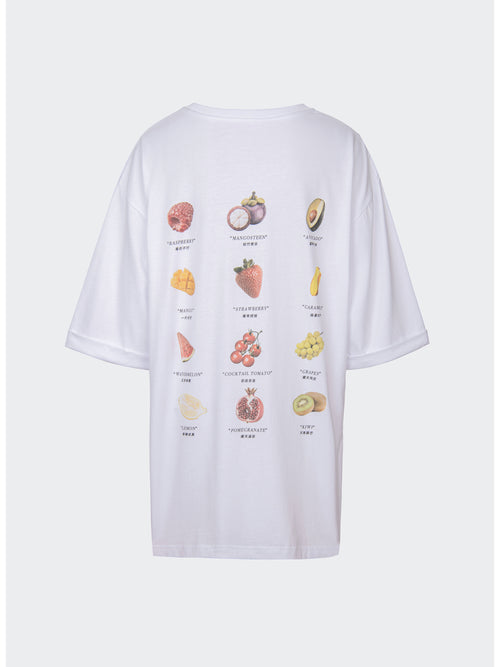 Tee-shirt aux fruits légers-Blanc