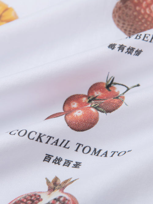 Tee-shirt aux fruits légers-Blanc