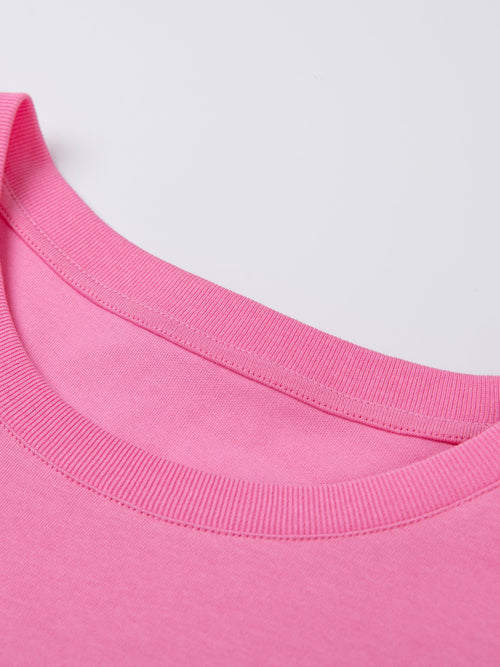 Fruit Pattern Tee-Rosy Red-Sample