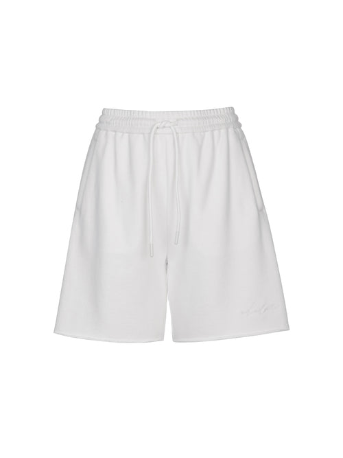 Casual Shorts With Rolled Hem-White