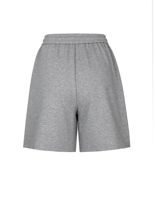 Casual Shorts With Rolled Hem-Light Gray