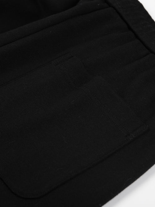 Fur-Trimmed Casual Sweatpants-Black