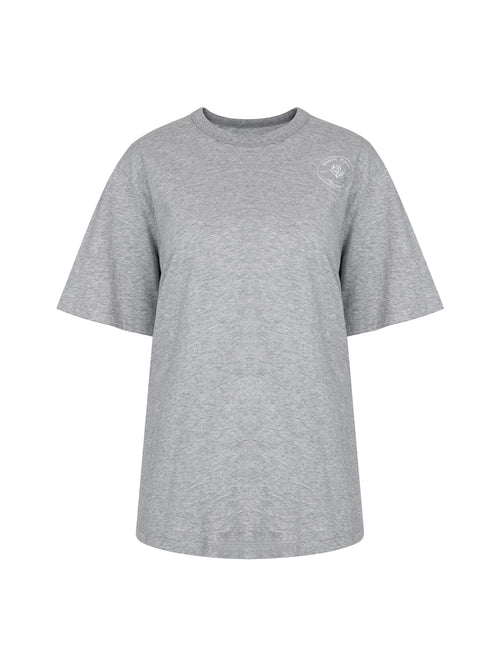 College Style Printed Tee-Light Gray