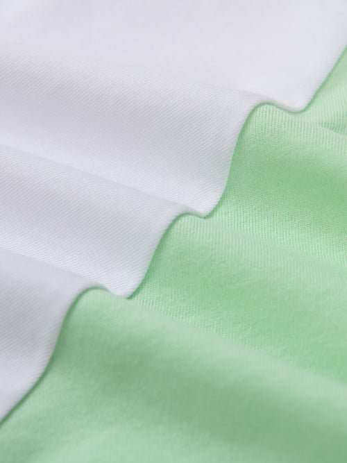 Color Blocking Sleeve Tee-Green