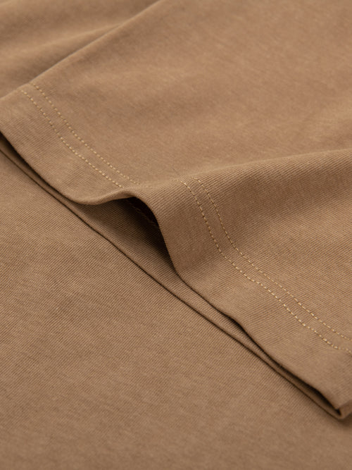 Minimalist Style Long T-Shirt Dress-Khaki