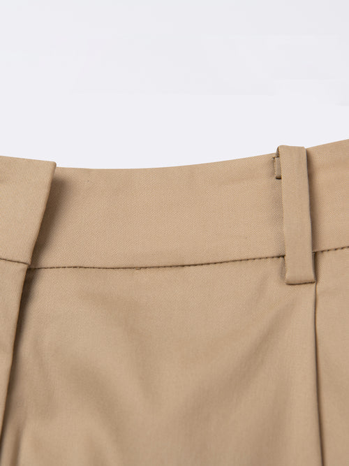 Simple Casual Wide Leg Pants-Khaki