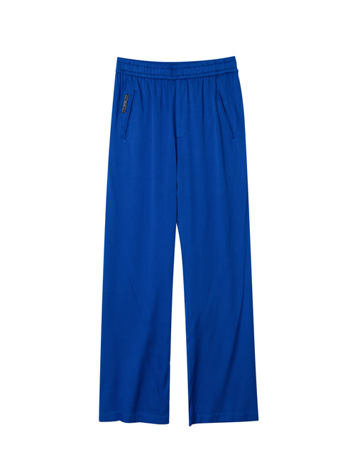 Moroccan Blue Stretch Silk Pants