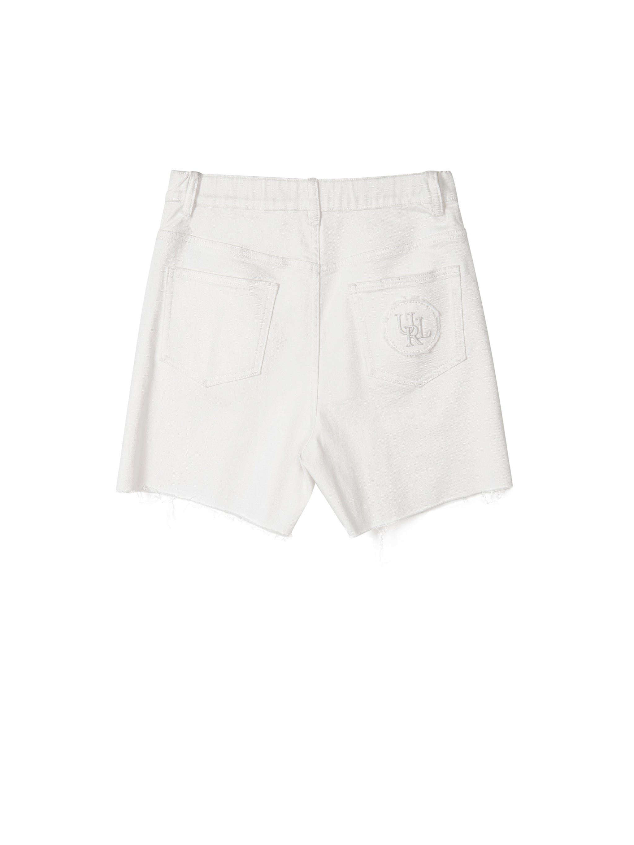 White Denim Fur-Trimmed Shorts – Urlazh New York