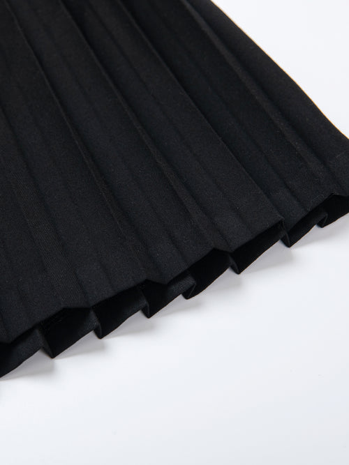 Peplum Pleated Skirt