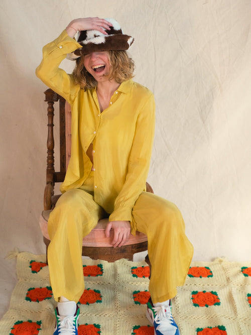 Yellow Flowy Blouse - Urlazh New York