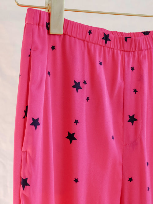 Fuchsia Star Silk Pants - Urlazh New York