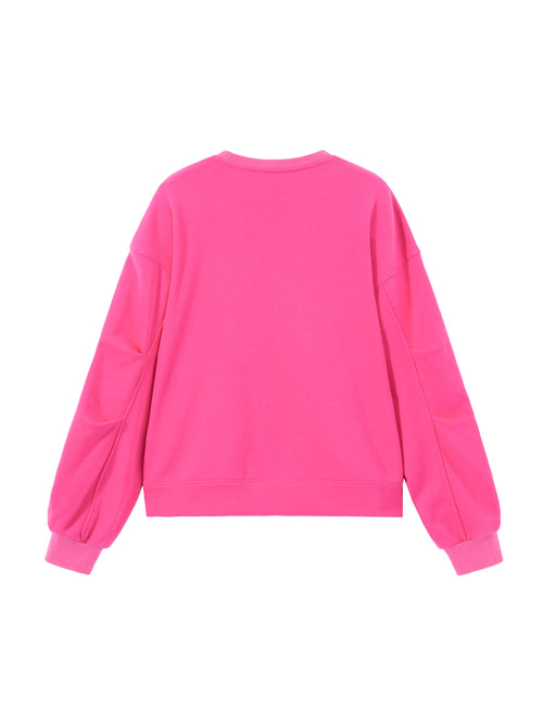 Hot Pink Smiley Sweatshirt - Urlazh New York