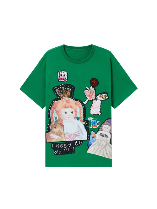 Beaded 'Princess' Long Tee - Urlazh New York