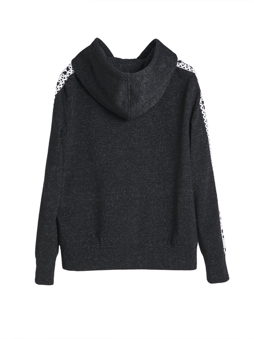 Hooded Lace Trim Sweatshirt - Urlazh New York