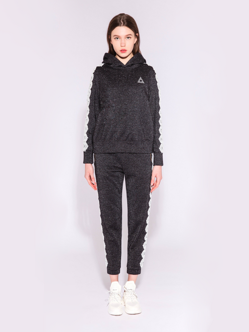 Hooded Lace Trim Sweatshirt - Urlazh New York