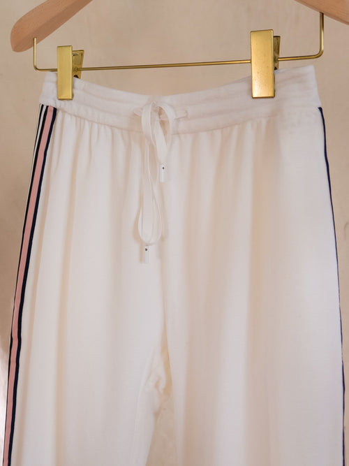 White Striped Robe Sweatpants - Urlazh New York