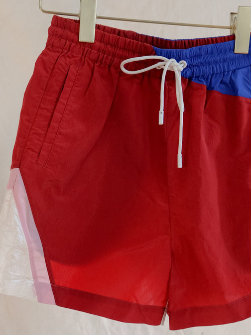 Color Block Drawstring Shorts - Urlazh New York