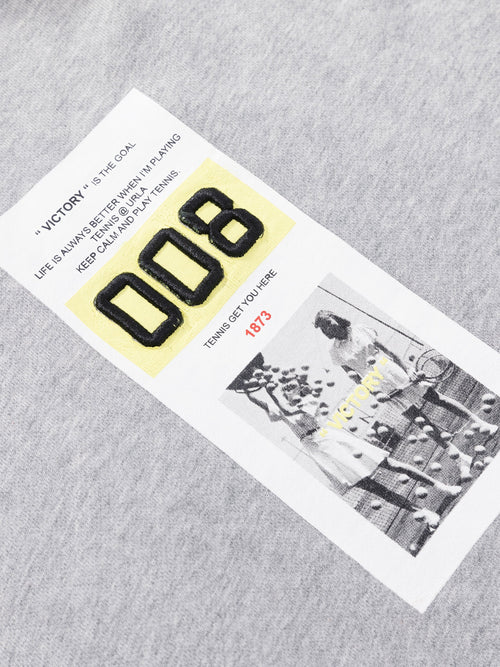 Grey and Yellow Graphic Print Hooded Sweatshirt - Urlazh New York