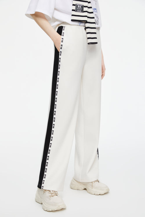 Side Seam Color Blocked Wide Leg Pants