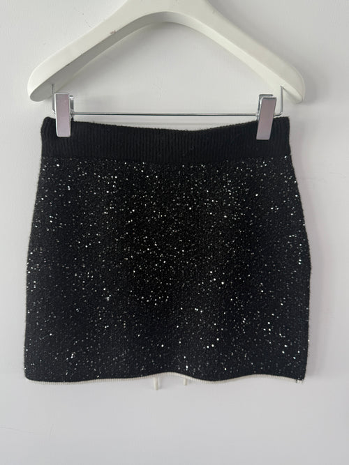 Starry Sequin Knitted Short Skirt