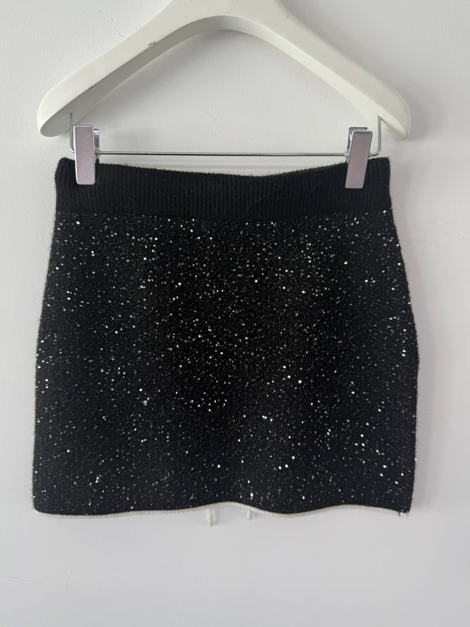 Starry Sequin Knitted Short Skirt