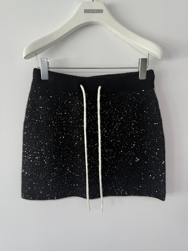 Starry Sequin Knitted Short Skirt