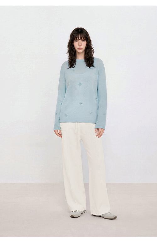 Blue Star Flower Soft Mist Sweater