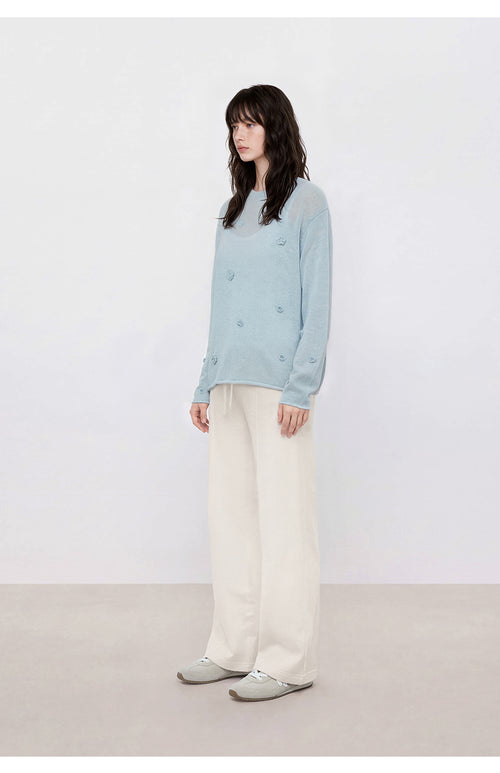 Blue Star Flower Soft Mist Sweater