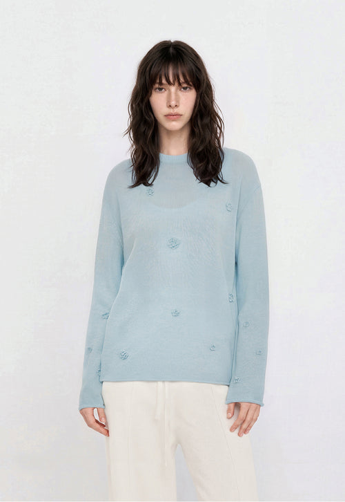 Blue Star Flower Soft Mist Sweater