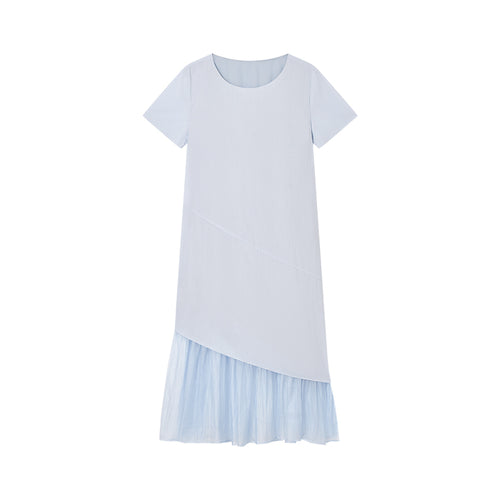 Sea Salt Blue Patchwork Dress