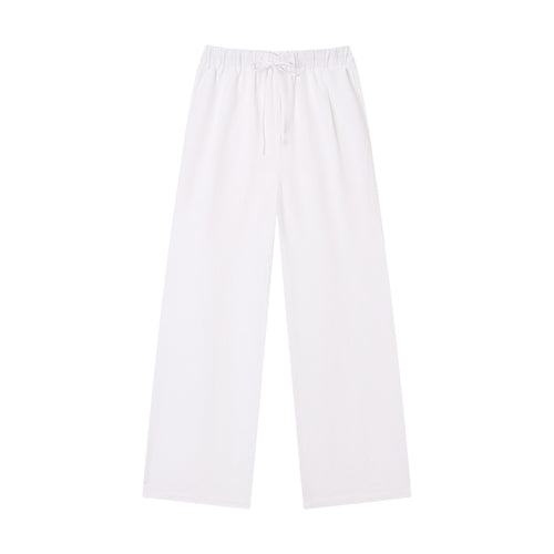 Relaxed White Linen Pants