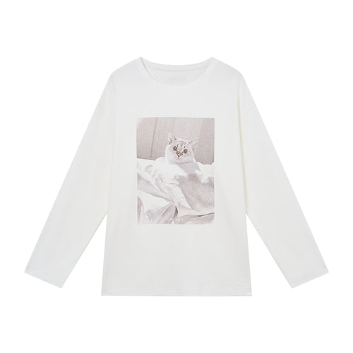 Snowy Coconut Cat Long Sleeve Tee