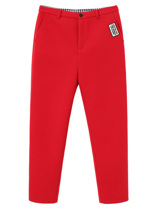 Red Graphic Print Cropped Trousers - Urlazh New York