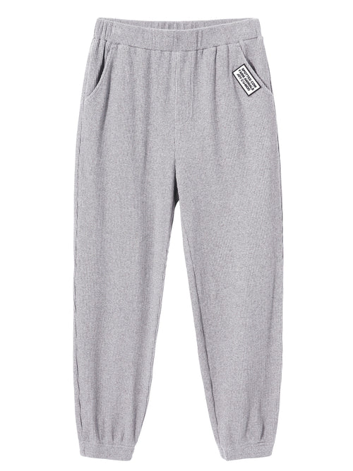 Grey Graphic Patch Tapered Sweatpants - Urlazh New York