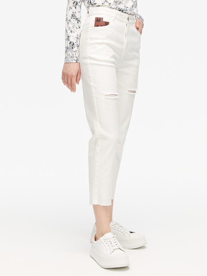 Pantalon en jean blanc Mars