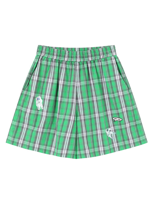 Green Plaid Shorts - Urlazh New York