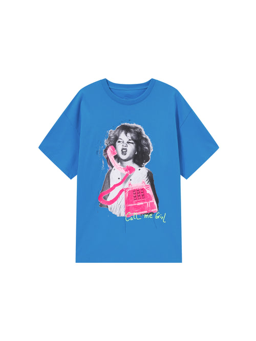 Tee-shirt fille bleu trésor des années 80