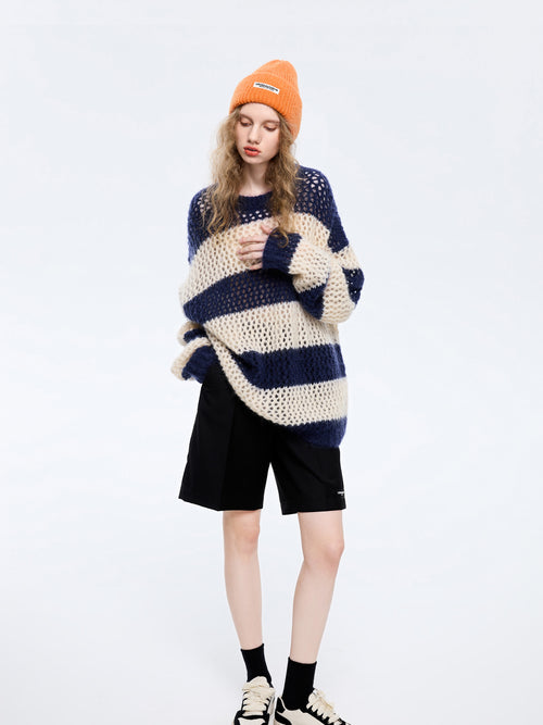 Mohair Wide Stripes Pullover
