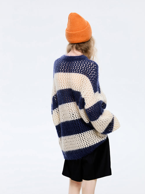 Mohair Wide Stripes Pullover