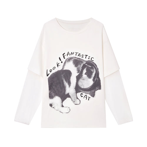 Narcissist Cat Mock Layer T-Shirt