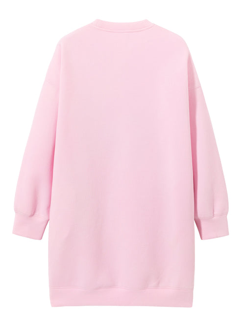 Pink Graphic Print Sweatshirt Dress - Urlazh New York