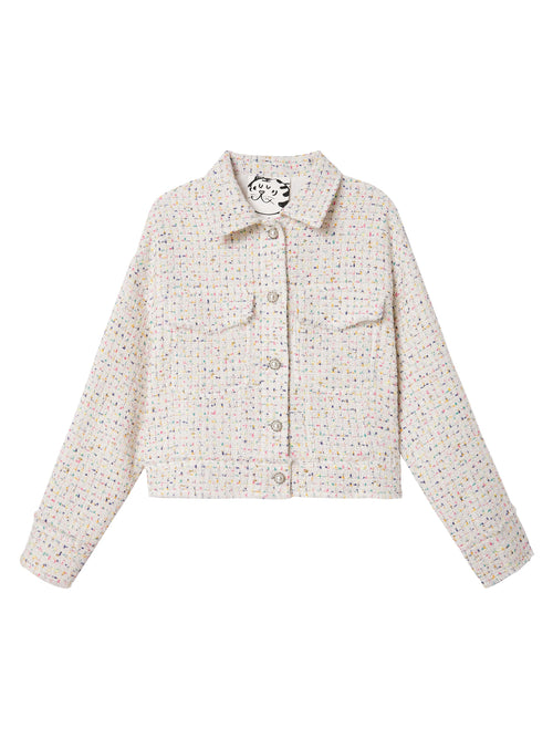 Cropped Tweed Trucker Jacket - Urlazh New York