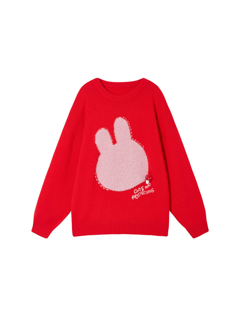 Cute and Mysterious Oversized Cashmere Crewneck-Sample