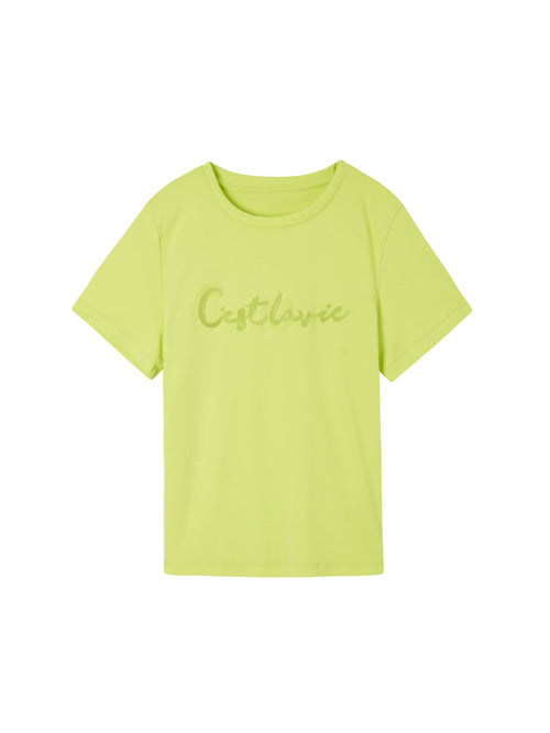 Tee-shirt en coton vert pomme aigre