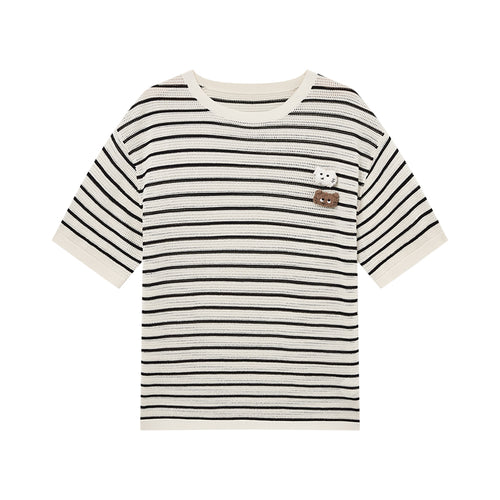 Striped Cat Knit Tee