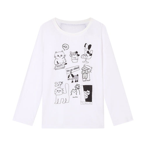 Animal Line Drawing Long-Sleeve T-Shirt